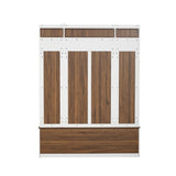 5-in-1 Entryway Bench with Coat Rack, 7 Sturdy Hooks, 2 Spacious Drawers and Adjustable Shelves, 88805831