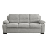 ZNTS Plush Seating Comfortable Sofa 1pc Gray Textured Fabric Channel Tufting Solid Wood Frame Modern B011P214025