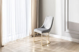 Emrald Modern Style 2PC Dinning Chairs made with wood and Gold Legs Gray B009P298423