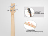 44 Inch GIB 4 String H-H Pickup Laurel Wood Fingerboard Electric Bass Guitar 82198369