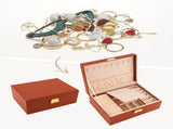 2 Layer Jewelry Box with Mirror for Women Girls Birthday Gifts Brown 56322666