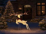 5FT Lighted Jumping Reindeer Christmas Decorations, Pre-lit Holiday Decor with 100 Warm White LED 41630583