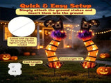 2 Pack Lighted Halloween Witch Legs Yard Decor, Battery Operated 6H Timer Metal Frame Witch Legs 07410876