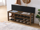 A height-adjustable long shoe-changing bench,made of natural rubberwood,comes with a comfortable W487P289973