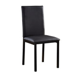 Set of 4 Dining Chairs Black Faux Leather Upholstery Casual Dining Room Furniture Metal Frame B011P265589