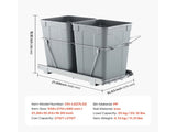 Cabinet Pullout Garbage Bin, 27QTx2 Dual Under Sink Waste Disposal and Recycling Unit, Under Counter 06987763
