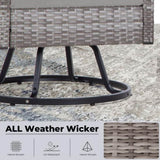 3-Piece Wicker Patio Furniture Set Rattan Swivel Chairs with Coffee Table, Outdoor Seating for T2712P307556