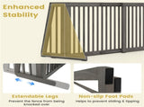 Adjustable Expandable Wooden Pet Gate 22 Inch Tall Freestanding Safety Fence, Gray Pine Wood Slide 24213249
