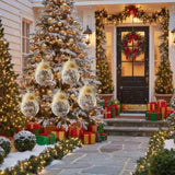 4 PCS Set 4.7" Glass Christmas Ball Ornaments Holiday Hanging Tree Decorations for Party Tree Decor 07042069