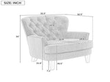 Vintage-Inspired Upholstered Lounge Chair with Nailhead Trim ,Solid Wood Legs for Stability and 44068609