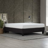 Modern Dark Grey Upholstered Platform Bed Frame, Twin B011P202575