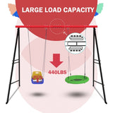 ZNTS Swing Stand Frame,Swing Set Frame for Both Kids and Adults,500 Lbs Heavy-Duty Metal A-Frame Backyard 88815579