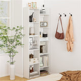 25.5" x 8" x 64" Wooden Bookcase with Anti-Tipping Kits - White 07927877