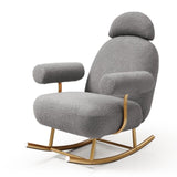 Modern Sherpa Fabric Nursery Rocking Chair,Accent Upholstered Rocker Glider Chair for Baby and W1117104492