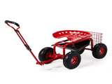Rolling Garden Work Seat with Wheels, Garden Scooter with 360 Degree Swivel Seat Extendable Handle 72863144