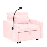 Convertible Sleeper Chair Sofa Adjustable Pull Out Sleeper Chair Multi-Pockets Folding Sofa W2353P268319