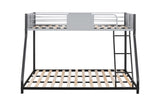 ZNTS Metal Twin over Full Bunk Bed/ Heavy-duty Sturdy Metal/ Noise Reduced/ Safety Vent Board Guardrail/ 69082850