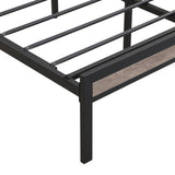 Full Size Metal Platform Bed Frame with upholstery storage function Headboard and USB LINER and W311133412