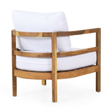 Outdoor Acacia Wood Patio Club Chair, Wood Patio Furniture,Waterproof Thick Cushion Deep Seating for 71518.00WHI