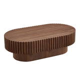43.70 Inch Modern Handcraft Drum Coffee Oval Coffee for Living Room,Small Wooden Coffee W2582P250586