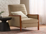 Mid Century Modern Fabric Channel Stitch Wood Pushback Recliner 70451.00FSND