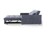 Corduroy Double Sleeper Sofa With Pull-Out Bed, 2 Pillows & Side Storage Pocket 33207990