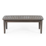 Patio Loveseat and Coffee Table Set, Patio Furniture Set with Cushion, Acacia Wood Frame 68628.00GDGRY