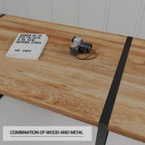 59" MDF natural wood table and modern chair set of 4 pieces, medieval wooden kitchen 48600854
