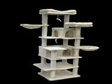 68in Tall Multi-Level Green Cat Tree with Hammocks, Hanging Basket, Cat Cave, Removeable Cushion, W243P326780
