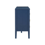 U_STYLE Four-Door Sideboard with Geometric Line Patterns and Vintage Metal Handles for Timeless N711P178748V
