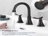 2-Handle 8 inch Widespread Bathroom Sink Faucet Oil Rubbed Bronze Lavatory Faucet 3 Hole 360&deg Swivel T3177P277518