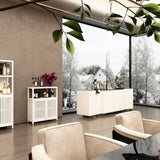 White Large Capacity Bamboo Cabinet Furniture for Bathroom Living Room Bathroom Bamboo W2207P242509