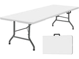 6 Foot Folding Table,Fold-in-Half Plastic Table,Indoor Outdoor Picnic Party Dining Camp 67979816