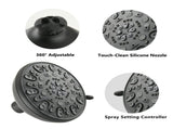Matte Black high pressure 6-setting 4" shower head - Angle adjustable, clog-proof shower head 23627898