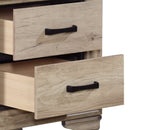 Contemporary Bedroom Furniture 1pc Nightstand of Drawers Natural Finish Melamine Laminate Bed Side B01147611