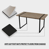 59 " dining table modern industrial rectangular MDF light , 4-6 people, 1.5" thick engineering W2189P182124