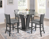 ZNTS 2pc Contemporary Glam Upholstered Counter Height Dining Side Chair Padded Plush Gray Fabric B011P151403