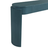 TREXM Entryway Table with Natural Wood Grain Finish, Console Table with Fluted Design, Oval Top and N715P288632M
