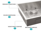 16 Gauge Stainless Steel 32x18 inch Undermount Double Bowl Kitchen with 9 Inch Deep W1243P330789