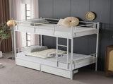 Twin Over Twin Convertible Bunk Bed with 2 Storage Drawers, Metal Bunk Bed Can 65723139
