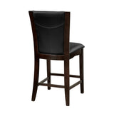 Modern Contemporary Counter Height Chairs Set of 2 Dark Brown Faux Leather Upholstered Espresso B011P321035