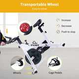 Stationary Bikes Home Spin Indoor Exercise Bike with LCD Monitor and Comfortable Seat Cushion T3060P290747