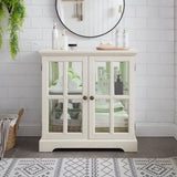 LED Curio Display Cabinet,Antique Display Cabinet with Adjustable Shelves,Retro Design Quality W2275P231693