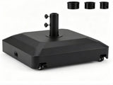 Black Fillable Umbrella Base Wheels & Brakes, HeavyDuty Water/Sand Filled Patio Umbrella Stand 91599856