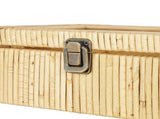 Handmade Wrapped 6 Slot Brown Rattan Decorative Jewelry Box with Tempered Glass Top 36357258