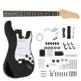DIY 6 String ST Style Electric Guitar Kits with Mahogany Body, Maple Neck and Accessories Black 63838400