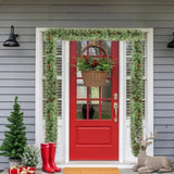 2 Pack 9FT Pre-lit Snow Flocked Christmas Garland, Lighted Artificial Xmas Garland with 200 Warm 83273459