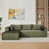 Compression Sectional Couch with Comfy Chaise, Boneless L Shape Sofa with Deep Seat, Minimalist 48120981