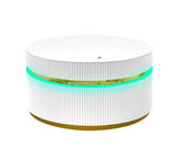 Tavita 39" Round White Coffee Table with Glass Top and LED Lights B061P253484