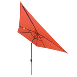 10 x 6.5t Rectangular Patio Solar LED Lighted Outdoor Umbrellas with Crank and Push Button Tilt for W65642334